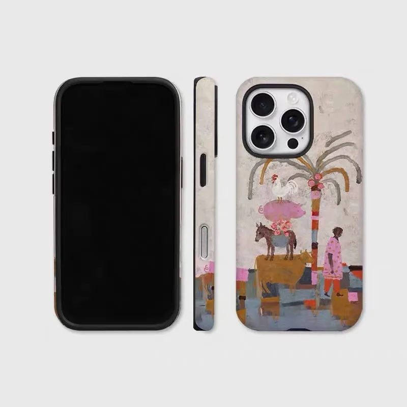 

Graffiti Personality Animal Phone Case for IPHONE 16 15 PRO MAX 14 13 12 11 PRO XR X Acrylic TPU Two in One Mobile Phone Cases