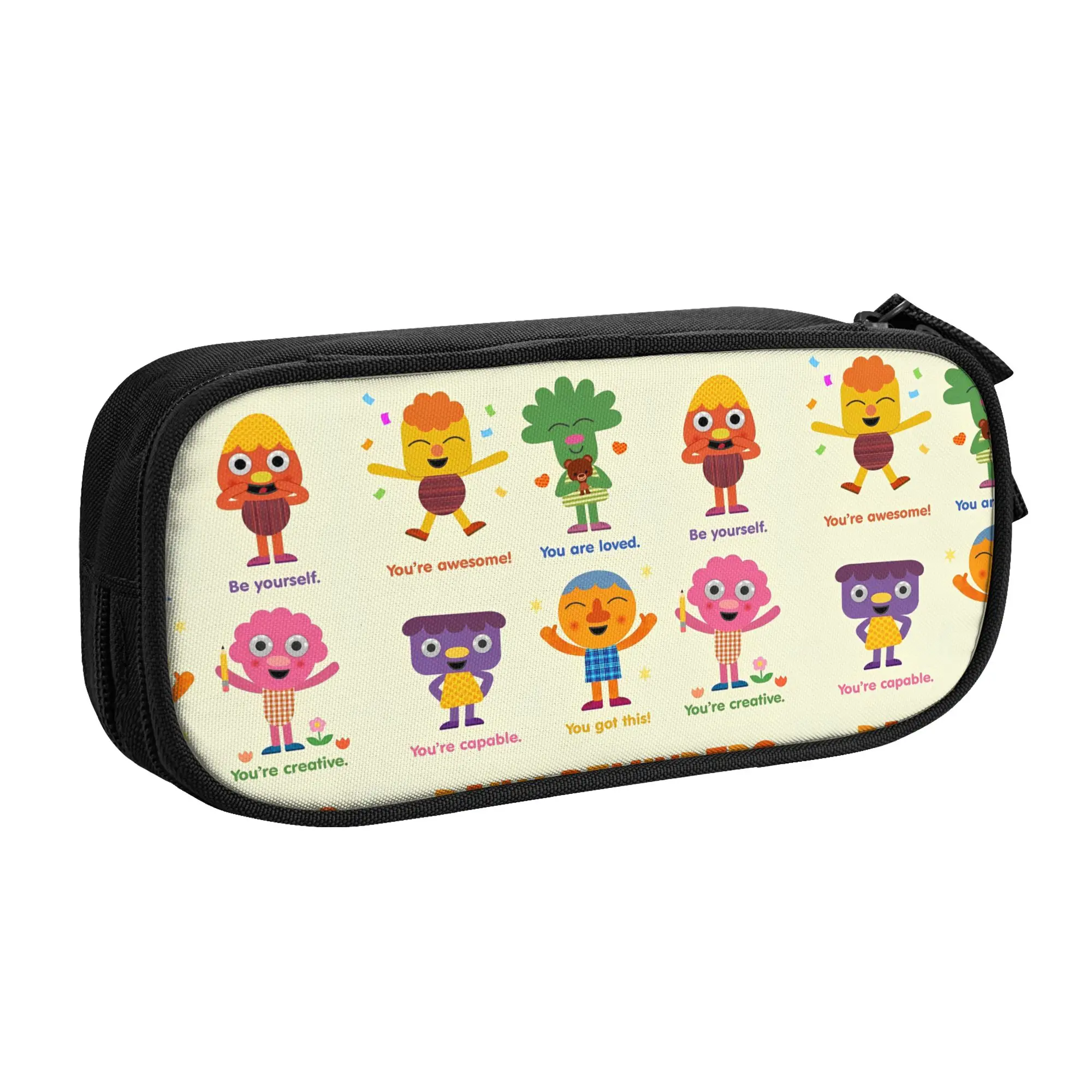 Fun Noodle & Pals Micro Super Simple Pencil Case Daily Reminders Pencilcases Pen Box Large Storage Bag School Gifts Stationery
