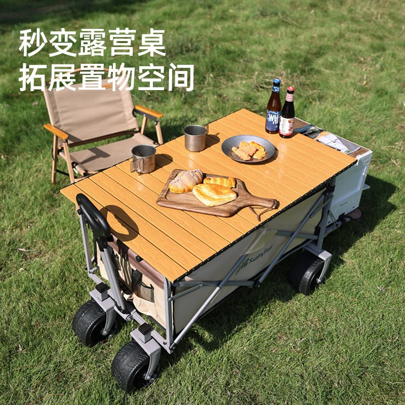 

Outdoor camping trolley camper off-road camping cart stall folding bucket cart