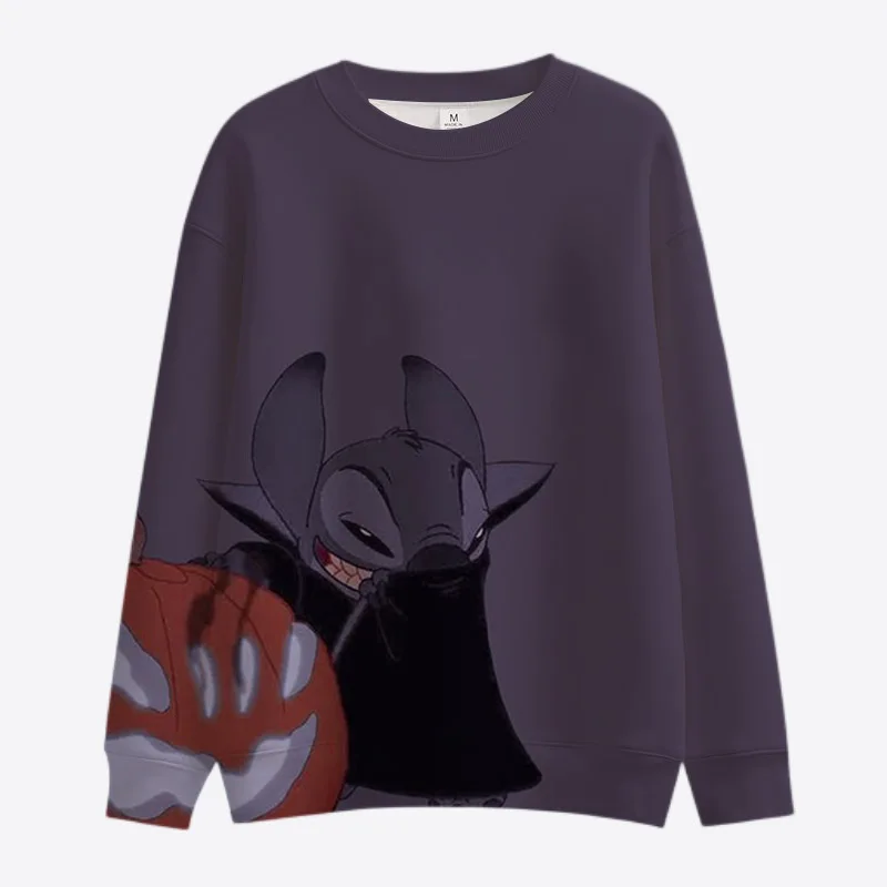 Fall 2022 Horror Halloween Disney Brand Stitch and Mickey Minnie Crew Neck Casual Sweatshirt Men\'s Pullover Long Sleeve Top