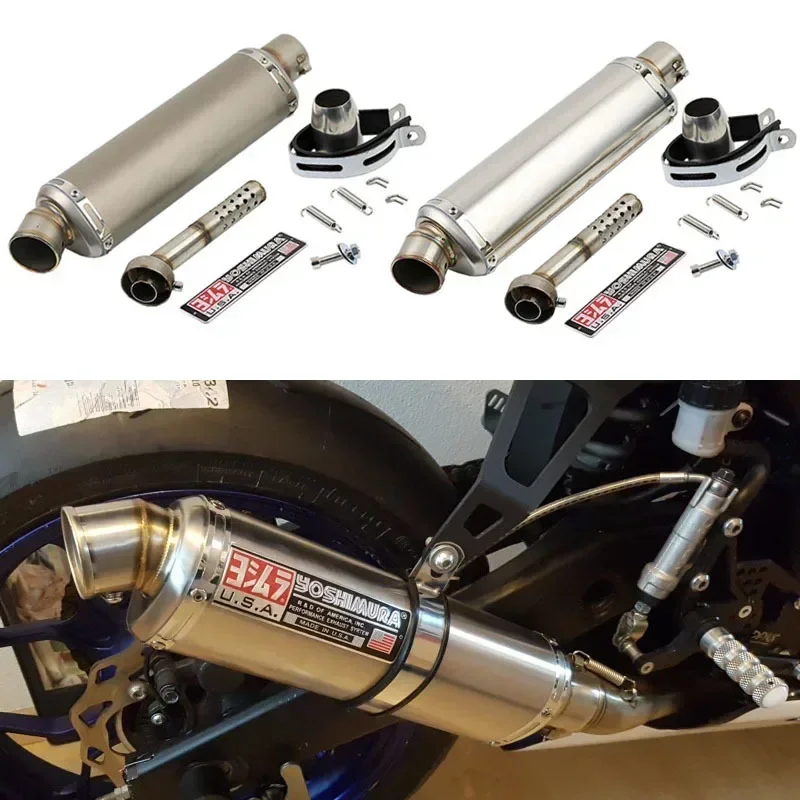 

51MM 310/370/440MM Length Universal Yoshimura Motorcycle Exhaust Muffler Pipe For R3/R6/R15 ninja250/400 Duke200 RC390 Modify