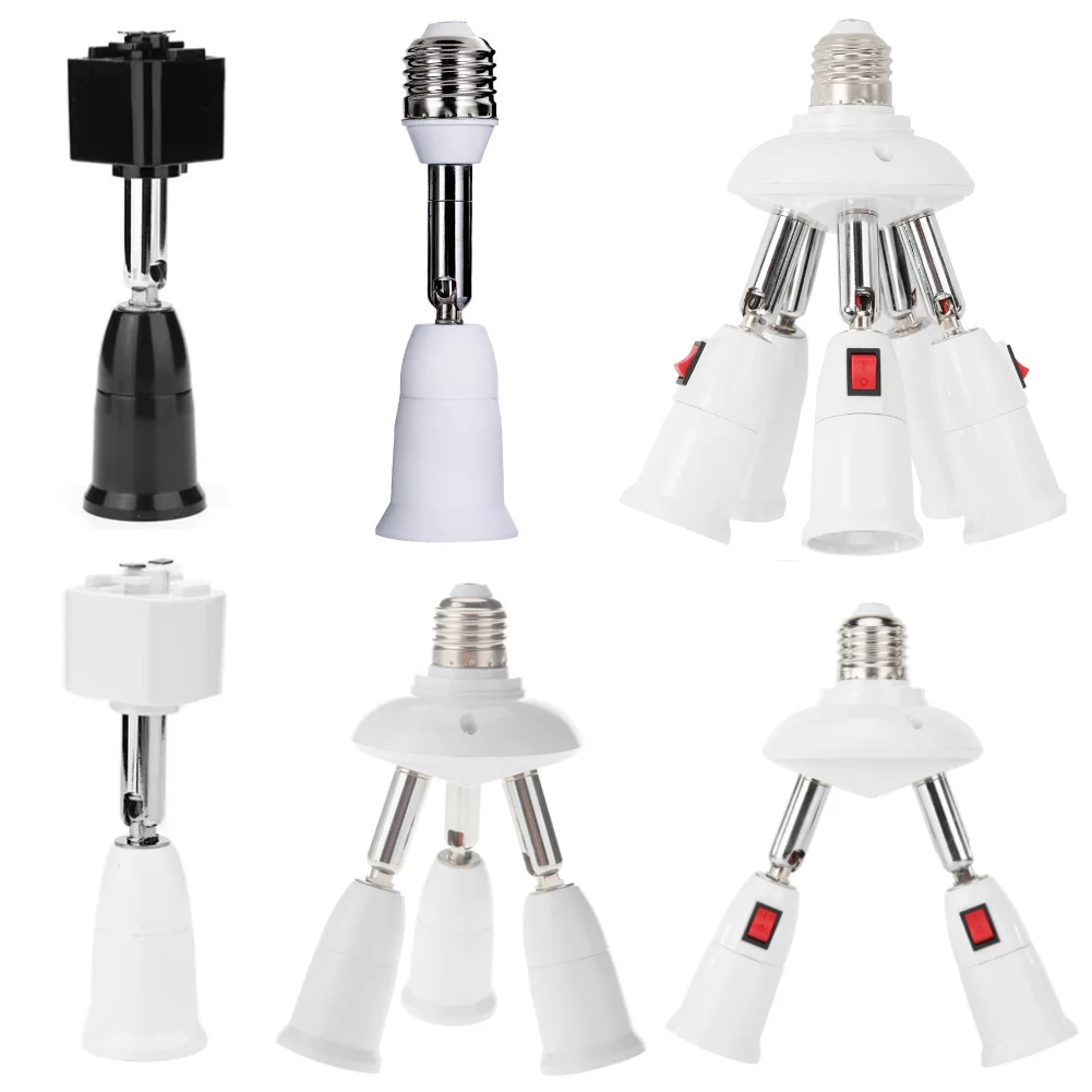 85-240V E27 LED Copper 90 Degree Rotatable Adjustable Lamp Bases Converter Light Bulbs Socket Base Adapter Lighting Products