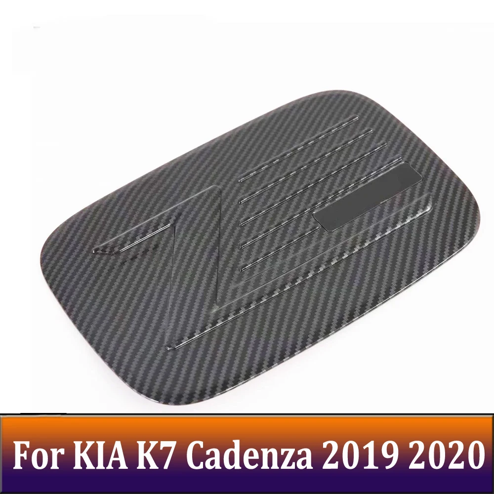 Carbon Fiber Gas Cap Fuel Tank Cover Trim Sticker Decoration Frame Accessories For KIA K7 Cadenza 2019 2020 2021 2022