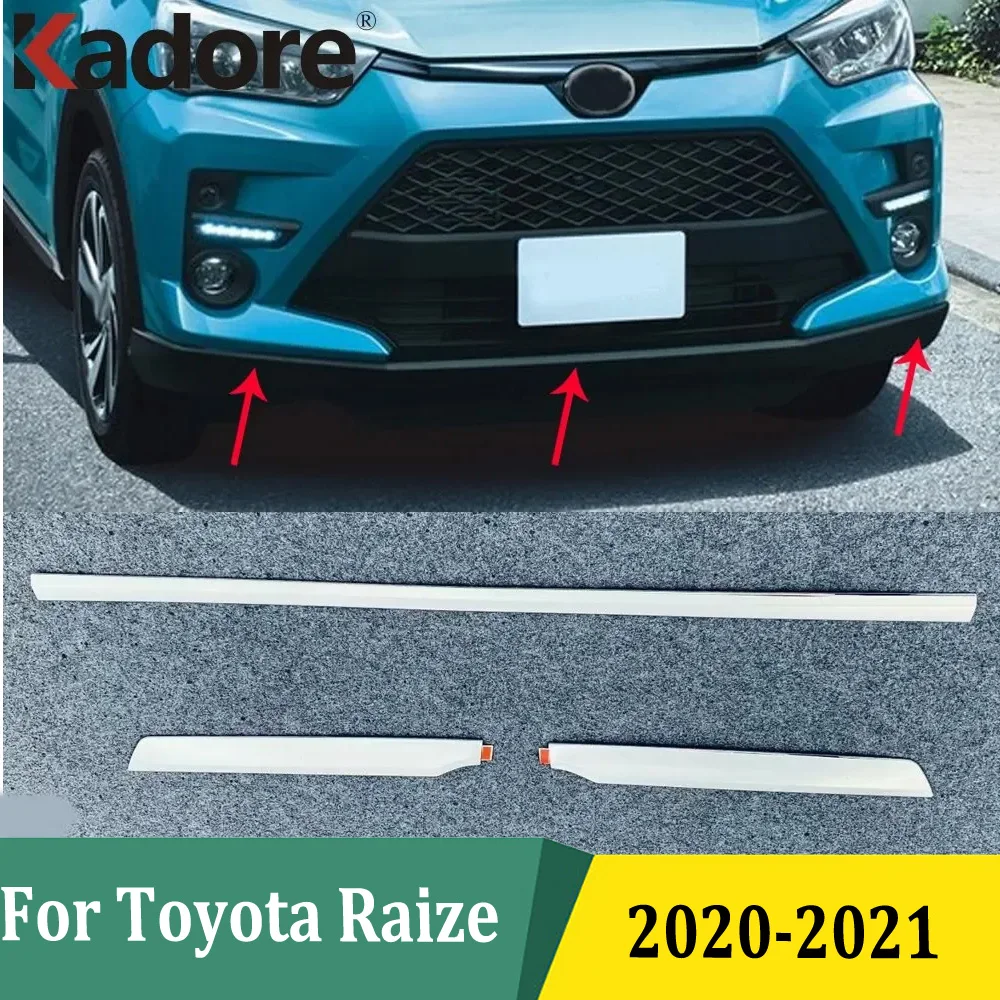 

3 шт., хромированные накладки на передний бампер для Toyota Raize 2020 2021