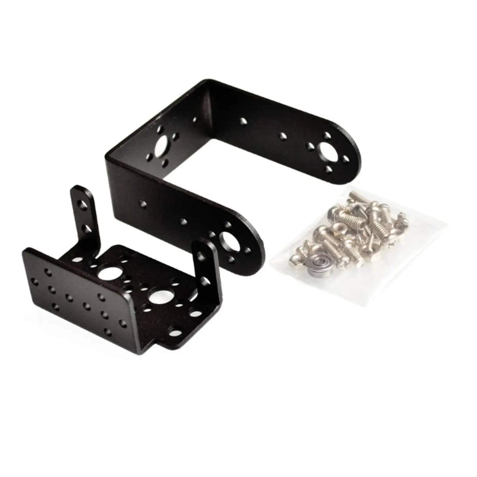 High Performance Pan Tilt Servo Bracket Ball Bearings Aluminum Black for DIY Robot Shoulder Knee Joints