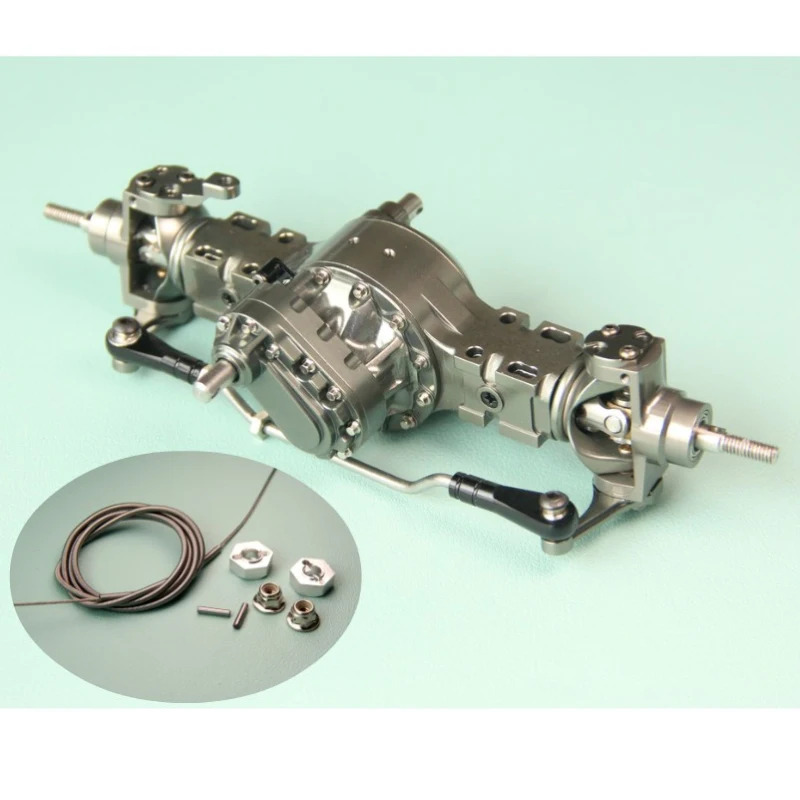 Metallo Anteriore Posteriore Asse Passante Blocco Differenziale Assale di Alimentazione per 1/14 Tamiya Camion Trattore Scania Benz MAN Volvo Parti di Aggiornamento FAI DA TE