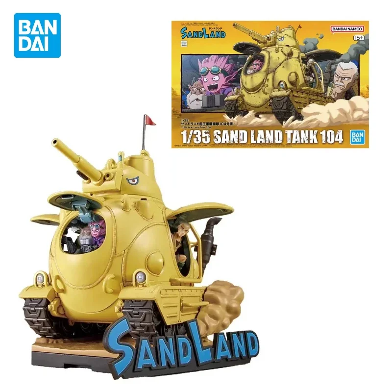 Em estoque original bandai genuíno 1/35 areia land tanque 104 montagem anime figura de ação modelo brinquedos coleção ornamentos crianças presentes