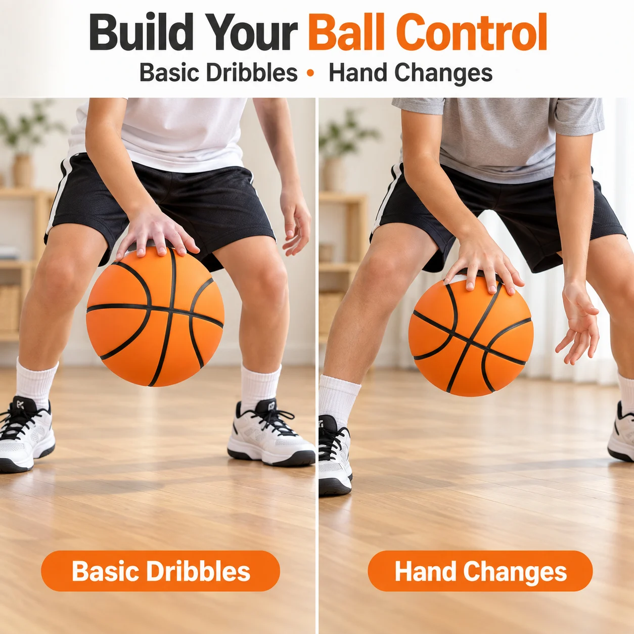 PU Foam Size 7 Basketball 570g, 90% Bounce, Real Feel with Noiseless Dribble, Airless Indoor Ball Size 5/7  for Training view 4