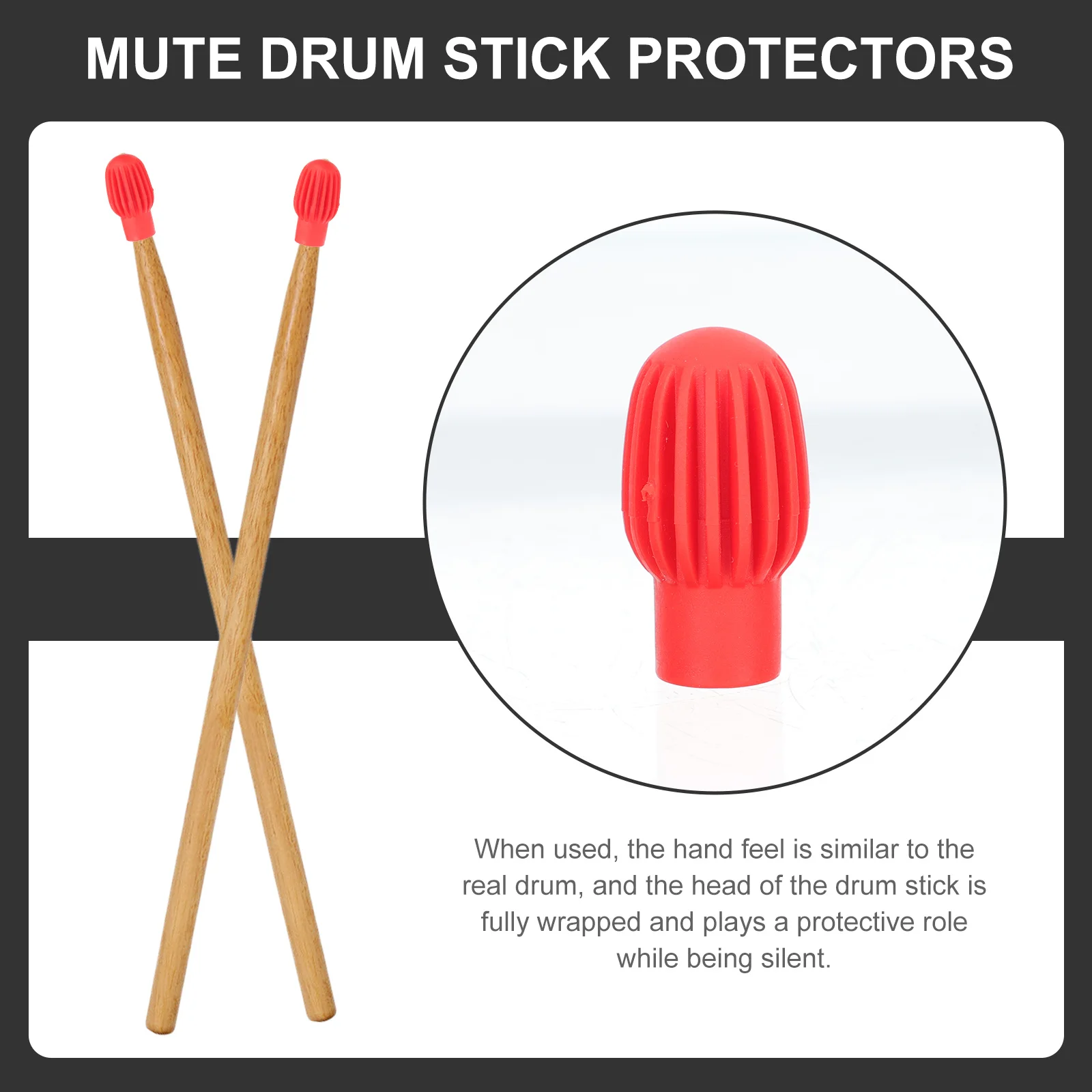

Drumstick Covers Percussion Instrument Supplies Tips Head Accessories Silent For Protectors