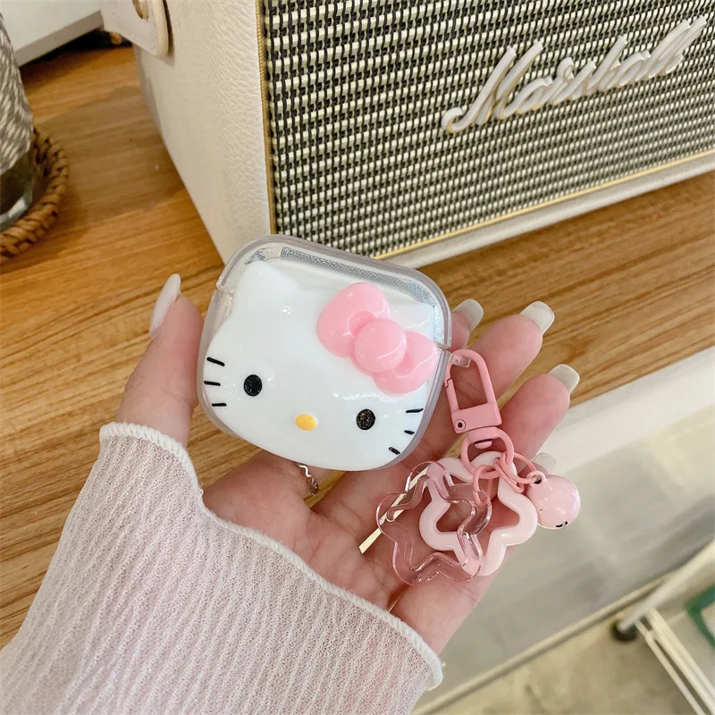 Hello Kitty Anime Sanrio Compatible Headphone Set Silicone PC Case AirPods 1/2/3 Pro/2 Apple Bluetooth Headphone Charging Case