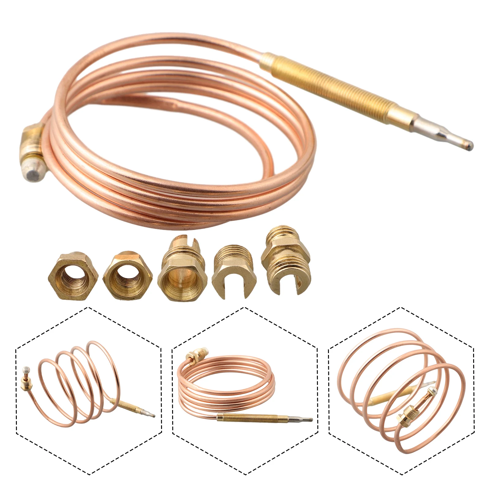 Sturdy Thermocouple Replacement for Gas Furnaces Boilers Water Heaters Reliable Performance Accurate Temperature Monitoring