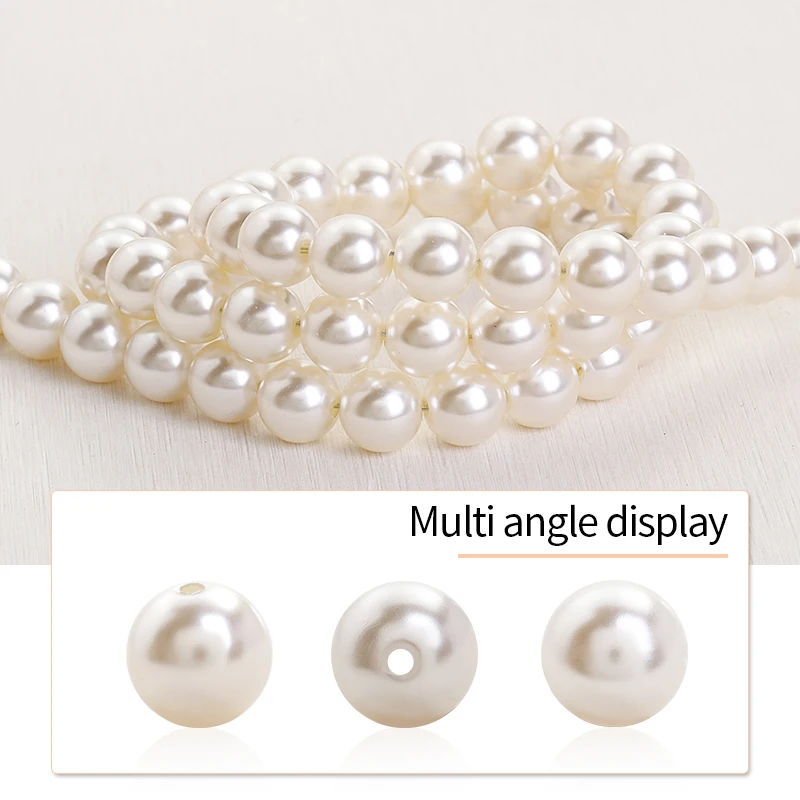 3/4/5/6/8/10mm Pearl Beads For Jewelry Making Necklace Abs Beads With Hole Diy Craft Acrylic Gems Bulk Wholesale White/Pearl