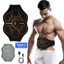 Abs Trainer EMS Abdominal Muscle Stimulator Electric Toning Belt USB Recharge Waist Belly Weight Loss Home Gym Fitness Equiment