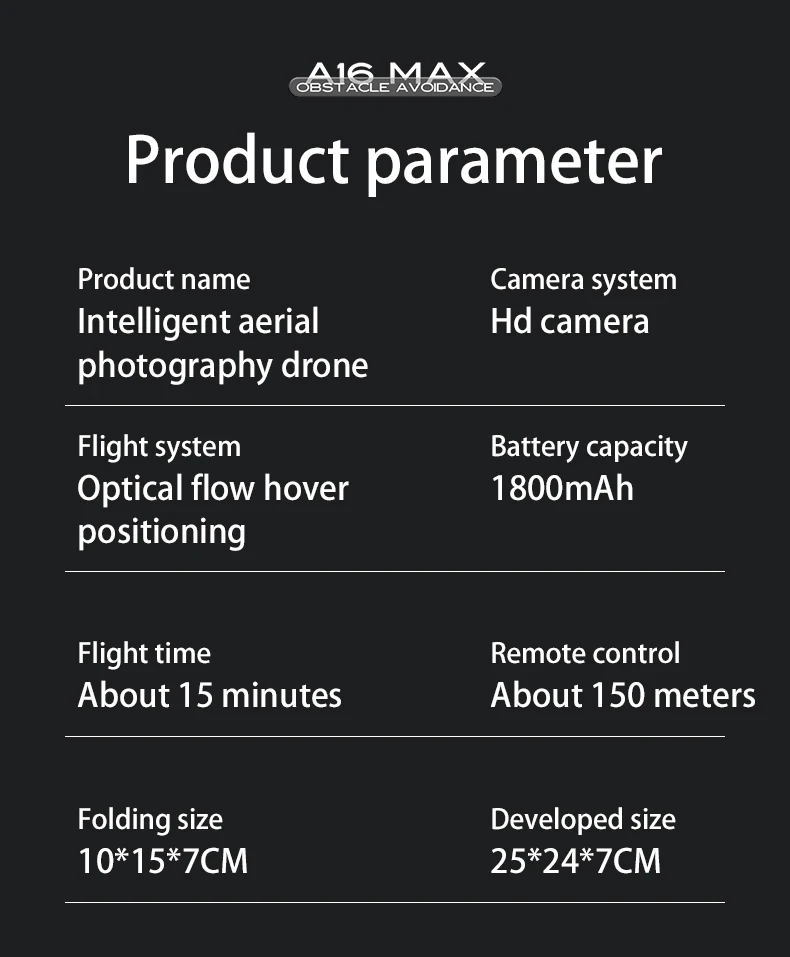 A16 max Luftaufnahme Drohne intelligente Hindernis vermeidung Quadcopter RC Flugzeug Spielzeug