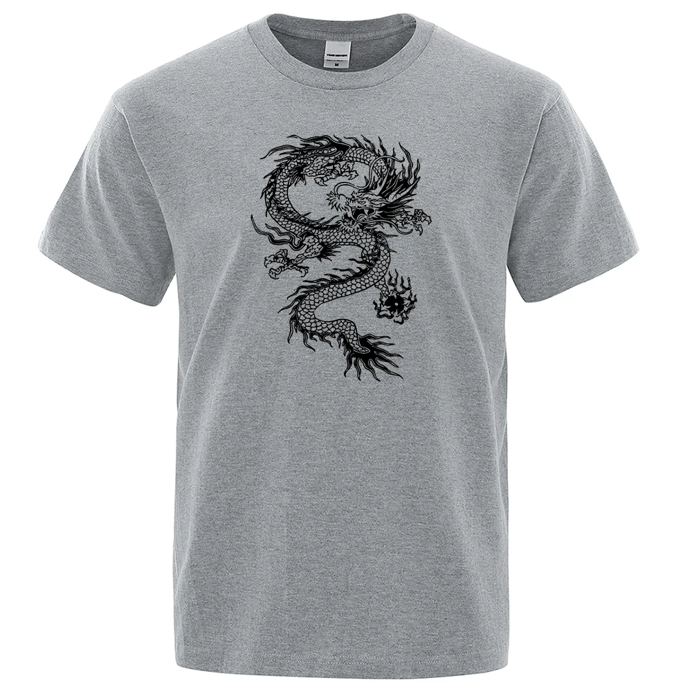 Chinese Style White Dragon Men Women Tshirts Fashion Breathable T Shirts Loose Cotton Tee Clothing High Quality Brand T-Shirt