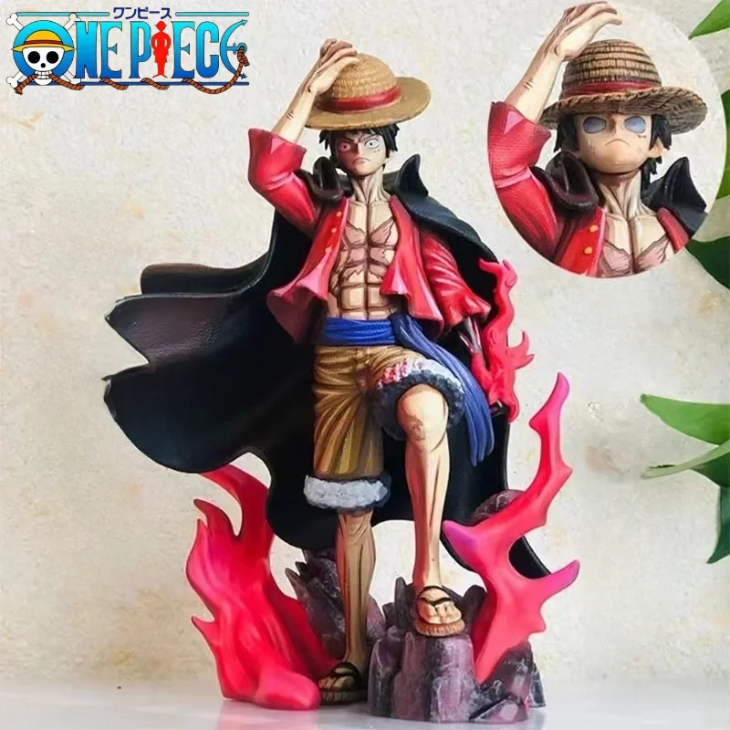 One Piece 25 cm Pvc Anime Figure Yonko Rufy Figura 4 Imperatori Gk 2 Teste Action Figurine Statua Modello Collezione Bambola Giocattoli Regalo