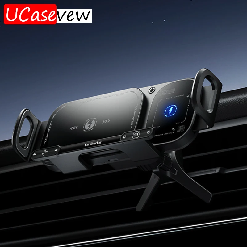 

Fast Car Wireless Charger Touch Rotation Car Phone Holder Mount 15W Car Wireless Charging Stand for iPhone 15 Samsung Z Flip 6