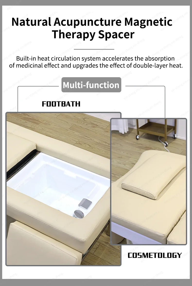 Thailändisches Haarwaschbett mit Moxibustion-Funktion, Keramikbecken, Ausgestattet mit Dampfgerät und Deckel, Kleiner Hocker – Detail 7