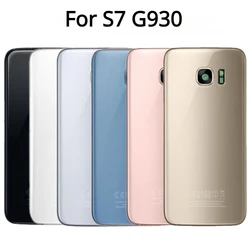 New Back Cover For Samsung Galaxy S7 G930 Battery Cover Rear Door Glass Housing Case Replacement Parts with Camera Lens+logo
