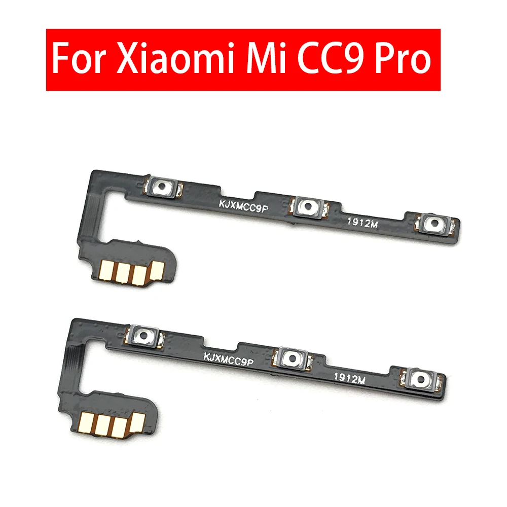 20Pcs/lot， Power Switch On/Off Button Volume Key Button Flex Cable For Xiaomi Mi Note 10 / Mi CC9 Pro Replacement Parts