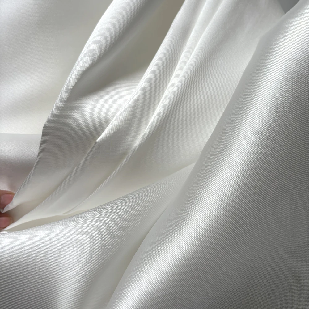 Luxury White Stiff Mikado Satin Fabric, Evening Bridal Wedding Dress Suit Fabric, Twill Satin DIY Sewing Material