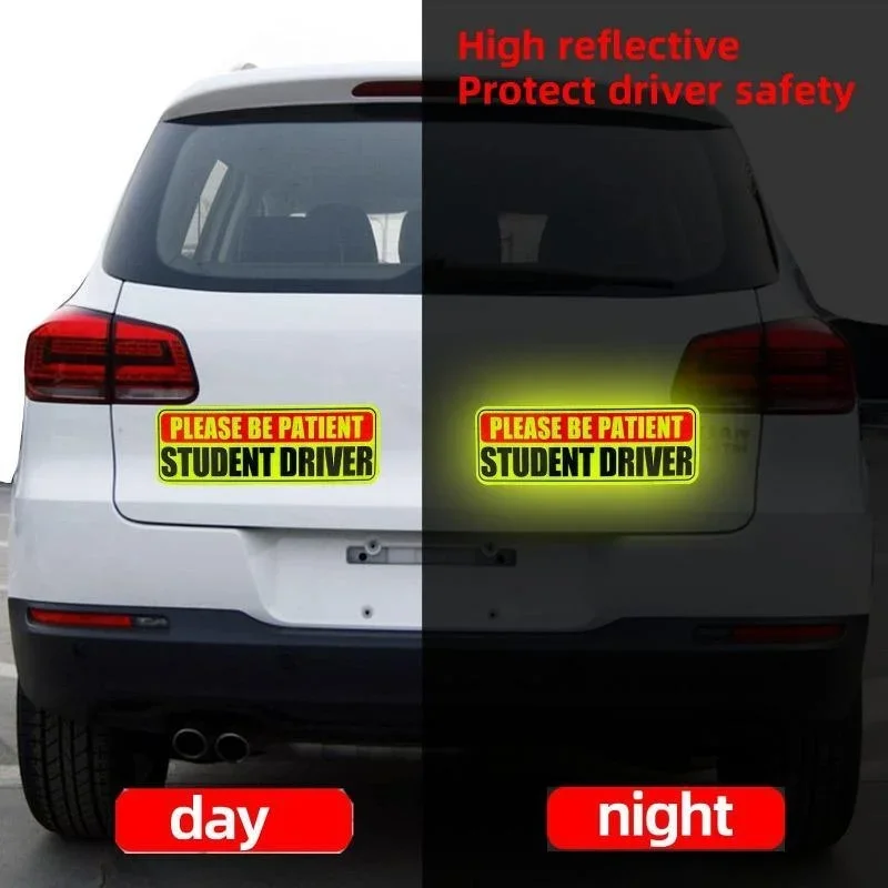 Student Driver Magnet Stickers for Car Truck Reflective Car Safety Signs Decals New Driver Bumper Sticker Universal for Vehicles