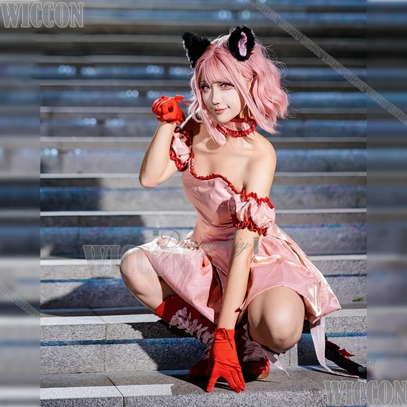 Momomiya Ichigo Vestiti Cosplay Fragola Gatto Orecchio Coda Anime Tokyo Mew Mew Rosa Lolita Vestito Prop Parrucca Halloween Comic Con Cos