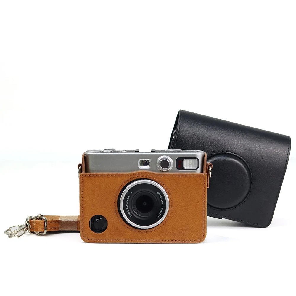 Retro Camera Bag For Fujifilm Instax Mini EVO With Shoulder Strap PU Leather Cover Protective Camera Case Shoulder Bag