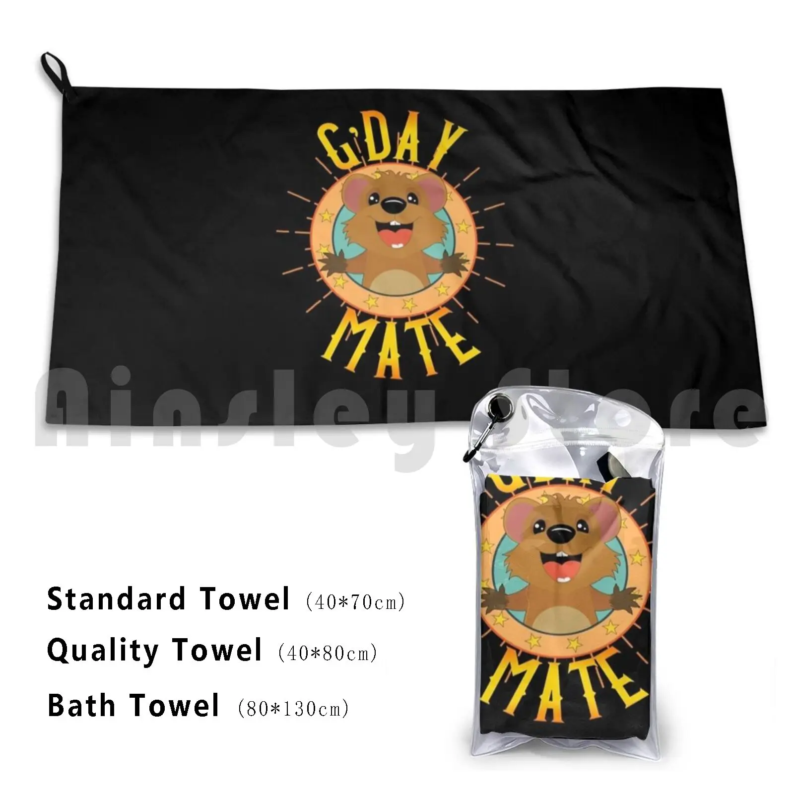 Australia Kangaroo Quokka Beach Towel Quick Dry Quality Towel Australia Kangaroo Quokka Funny Sayings Children