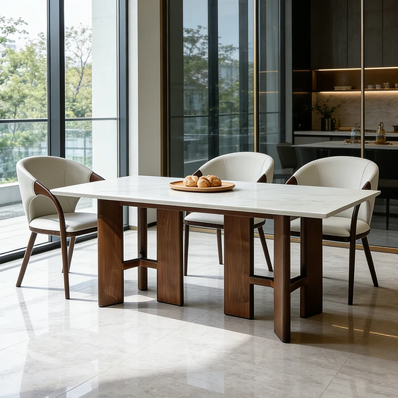 

# Wood Rectangular Dining Table Minimalist Desk Office Table Ultra-Simple Tea Table Mid-Century