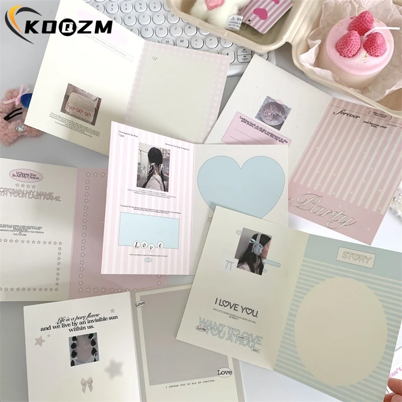 10pcs/set Korean Ins Fashion Cute Kpop Photo Card Back Card Foldable Card Holder Fix Decor Paper Board DIY Packing Material