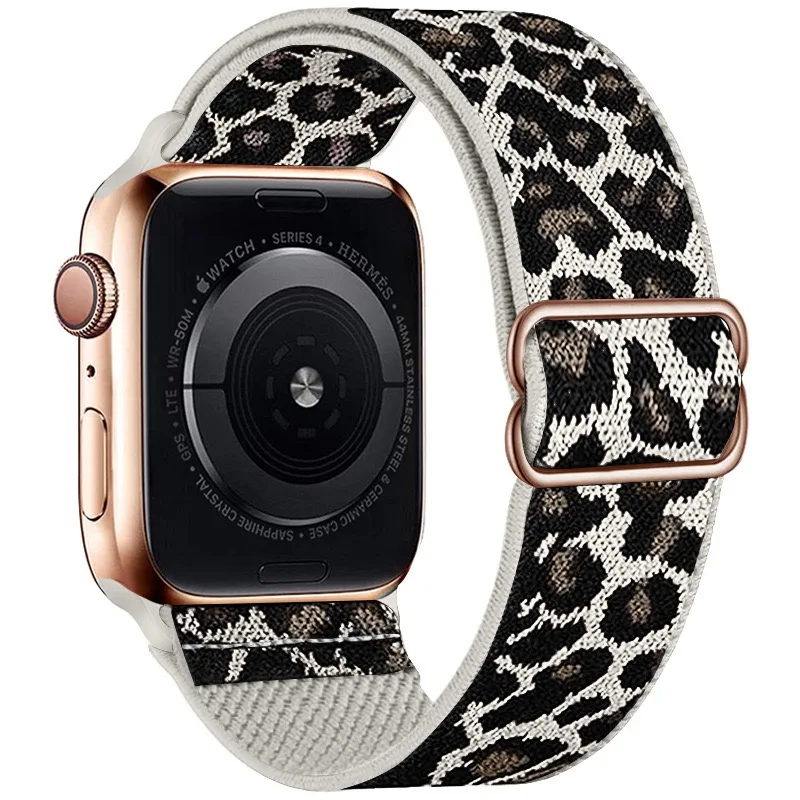 42-44-45-49mm 38-40-41mm-S10 Silicone Leopard Printed Watchband for Apple Watch Bracelend leopard print strap I Watch Series