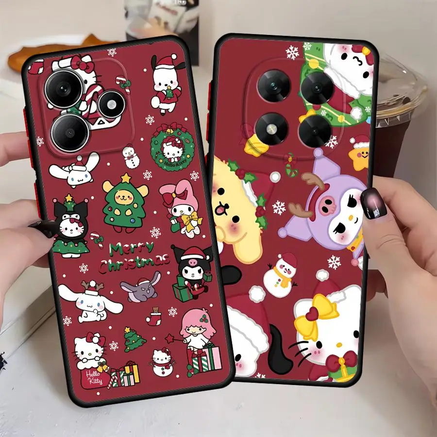 Xiaomi Redmi Note 14 Pro 11 12 13 Pro Plus 11s 10s 9s 12S用ソフトカバーケース クリスマス サンリオファミリー