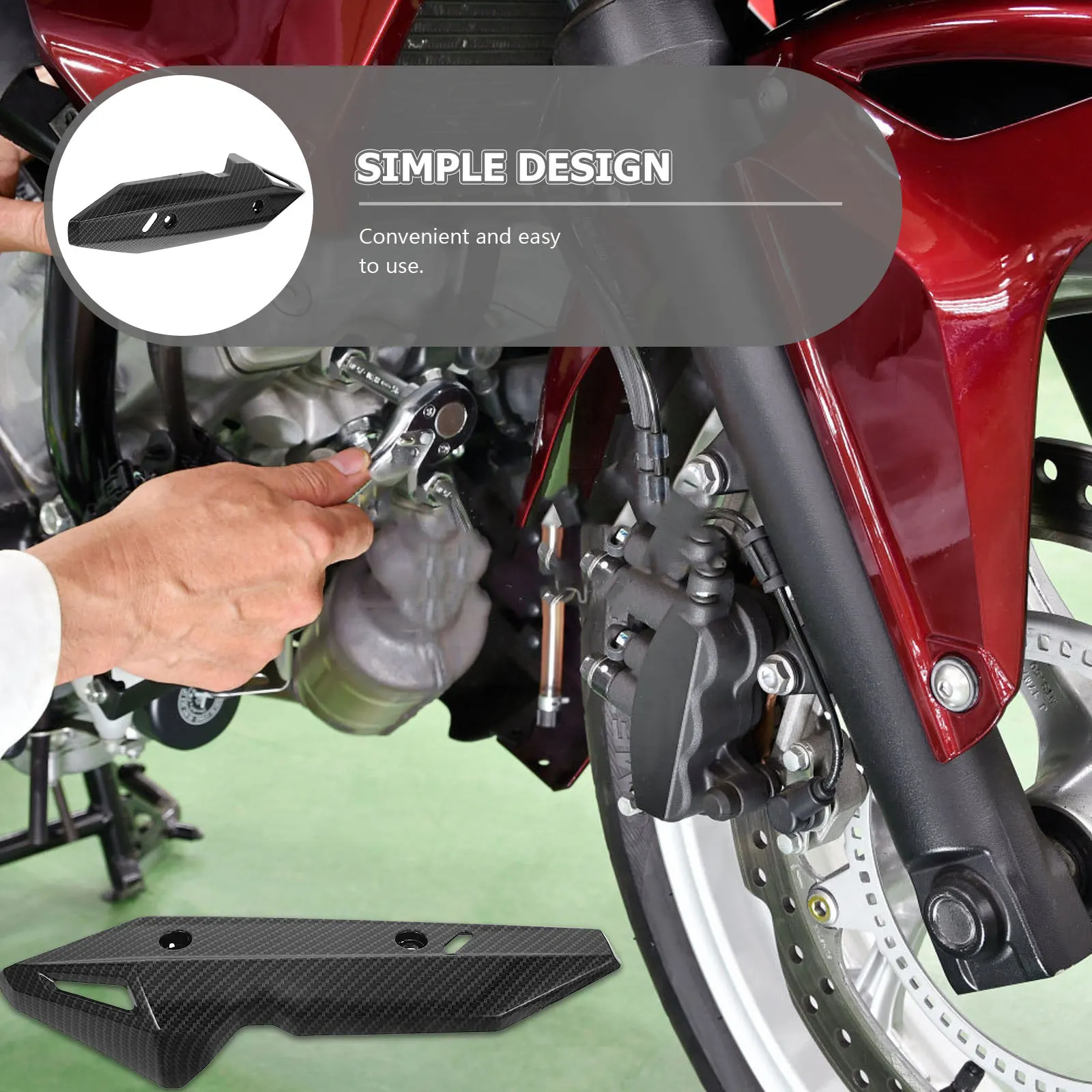 

Sturdy Heat Shield Motorcycle Protector Cover For Exhaust Insulation Guard Durable Plastic Compatible With Multiple Models In