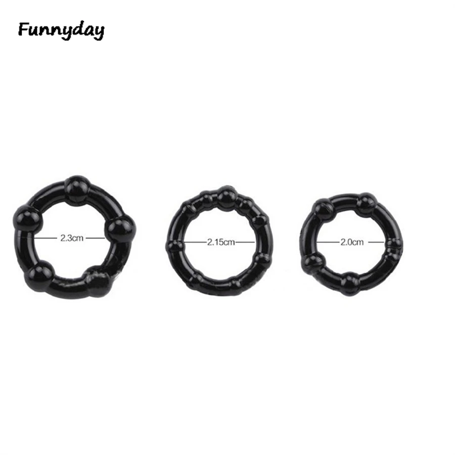 3PCS/Set Durable Cock Rings Bead Reusable Bound Delay Ejaculation Erection Cockring Time Delay Penis Ring Adult Sex Toys For Men