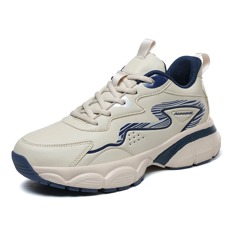 

Sports and leisure shoes, men's shoes, marathon oversized air cushioned shoes, fly woven all season rubber, wear-resistant, anti