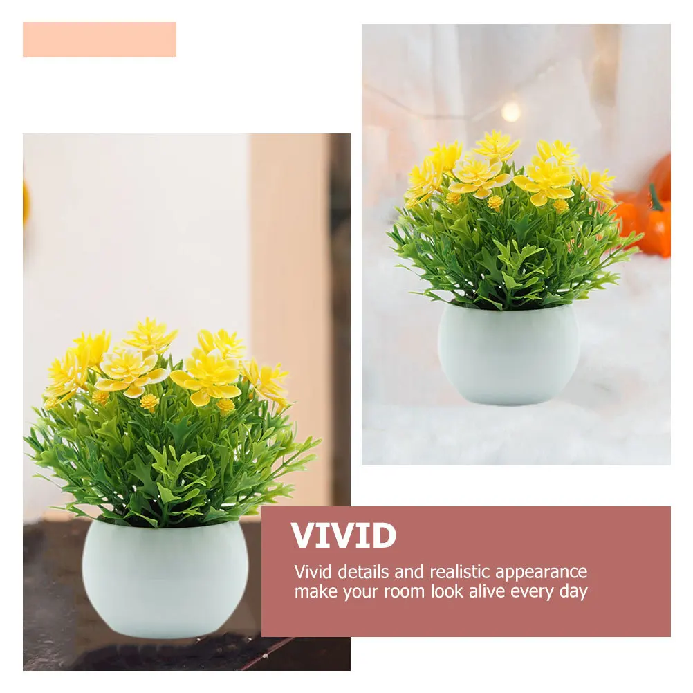 

2pcs Artificial Bonsai Realistic Fake Potted Plant Desktop Decor For Home Office Cabinet Simulated Green Plants