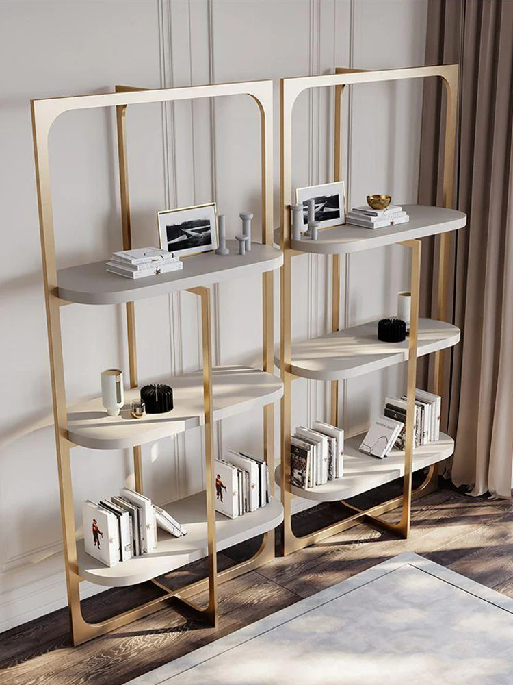 Minimalist study shelf storage rack light luxury bookcase