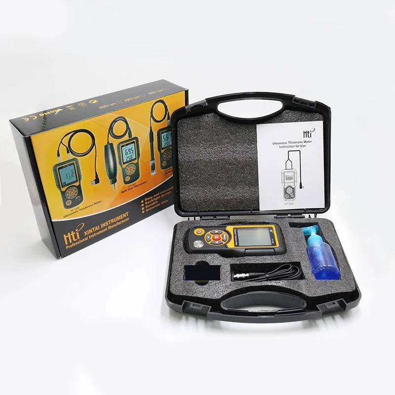 HTI HT-1200 Intelligent Ultrasonic Thickness Meter Metal High Precision Thickness Speed Sound Tester Gauge Digital LCD Display