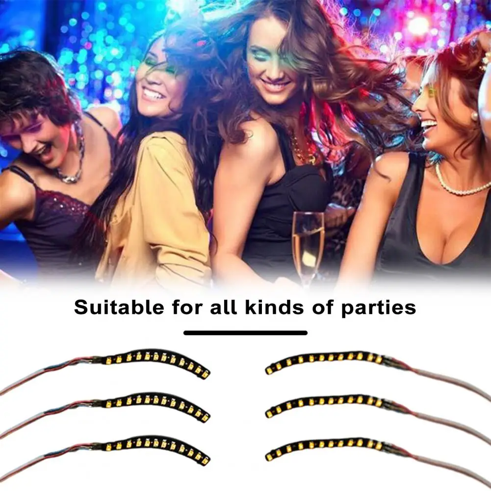 Ciglia a LED affascinante Eyeliner luminoso unico nastro palpebra brillante di Halloween per feste nightclub Bar