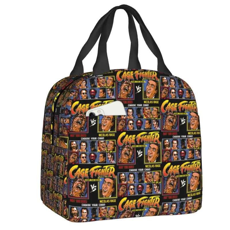 

Nicolas Cage Fighter Thermal Insulated Lunch Bags Funny Meme Resuable Lunch Container for Kids School Children Storage Food Box