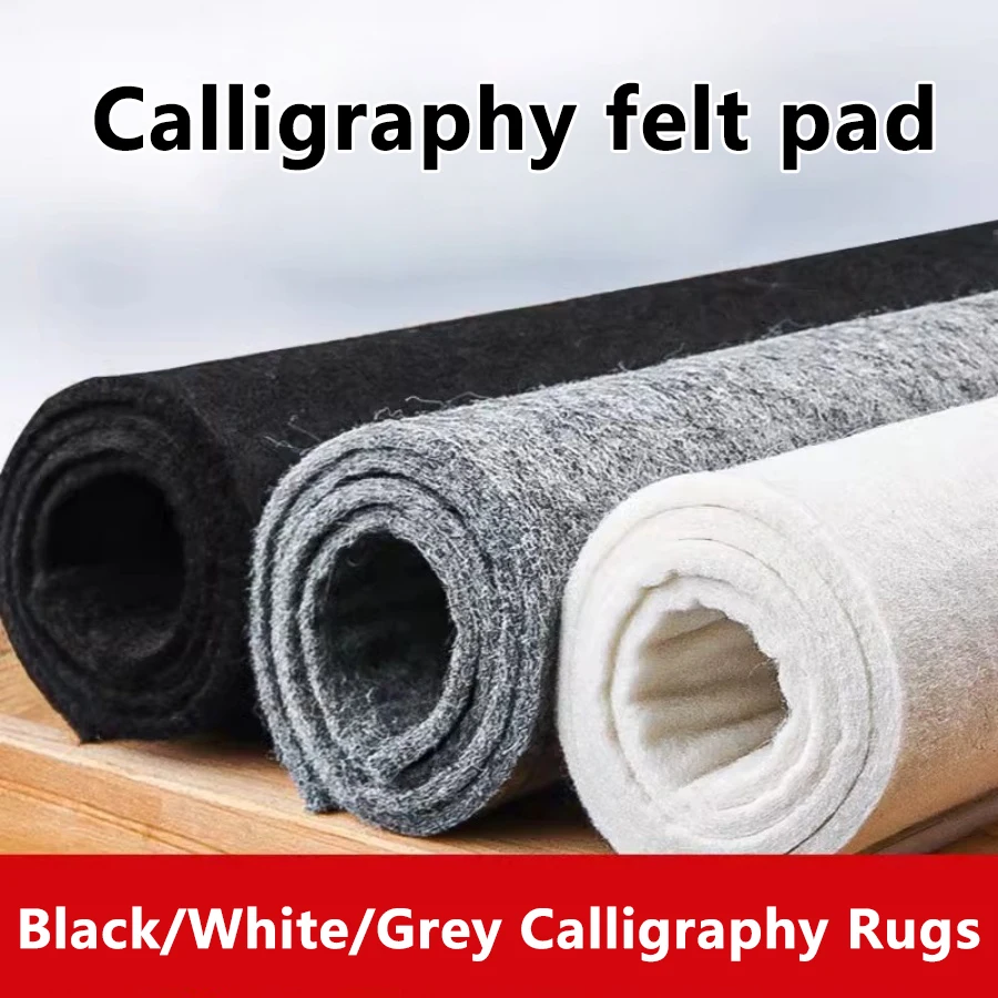 

Black/White/Grey Calligraphy Felt Mat, a Felt Pad for Calligraphy and Painting, Protecting the Desktop from Ink Spills