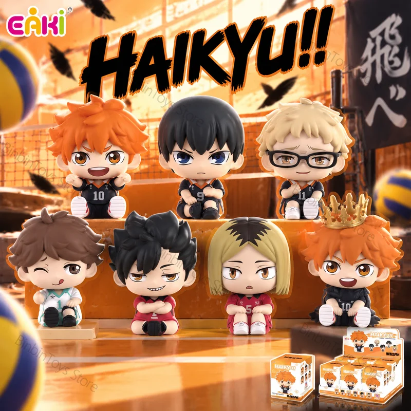 New Eaki Haikyu!! Waiting Time Sitting Series In Stock Blind Box Mini Figure Pvc Collectible Mystery Toy Fans Best Gifts