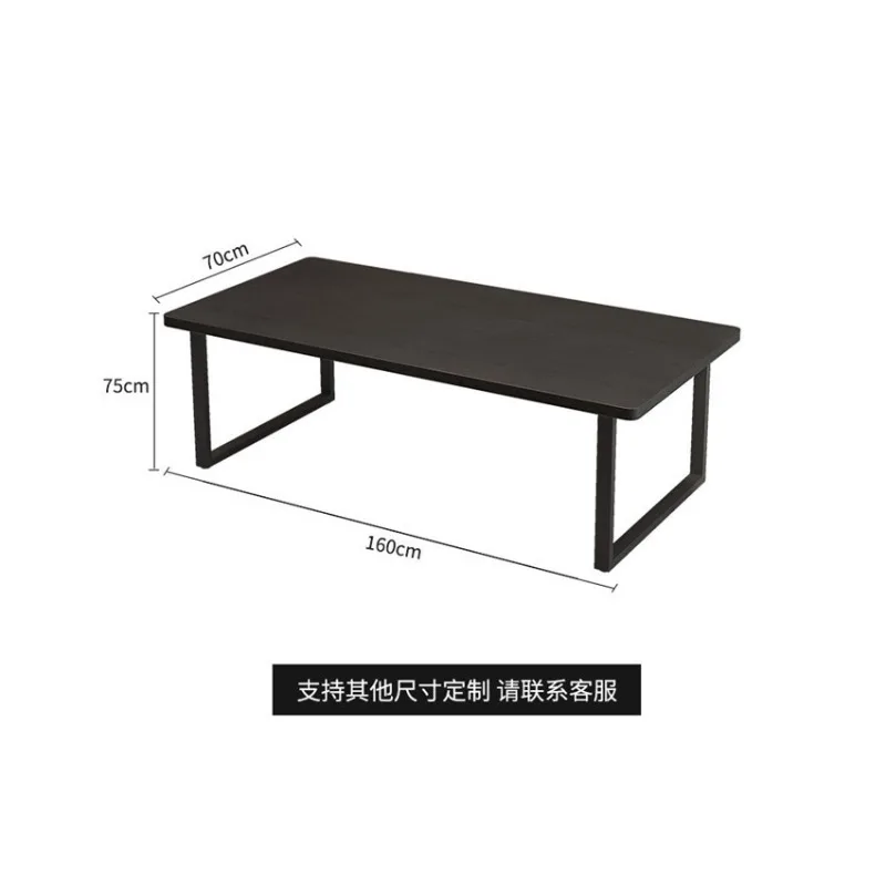 

Современный простой компьютерный стол для дома и офиса, небольшой переговорный стол, рабочий стол из массива дерева, черный, одноместный.