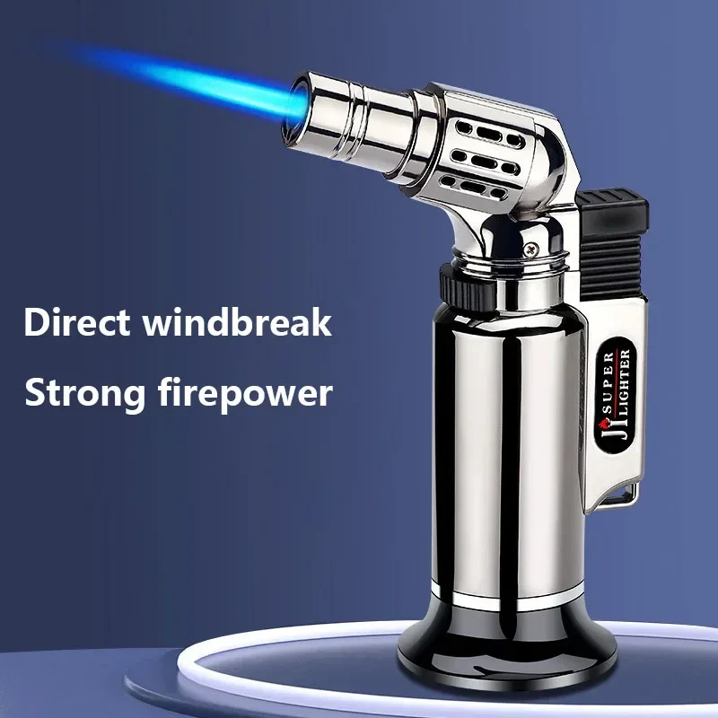 

Portable High Fire Metal Lighter Multifunctional Kitchen Barbecue Cigar Lighter Outdoor Windproof Turbine Gas Lighter Men's Gift
