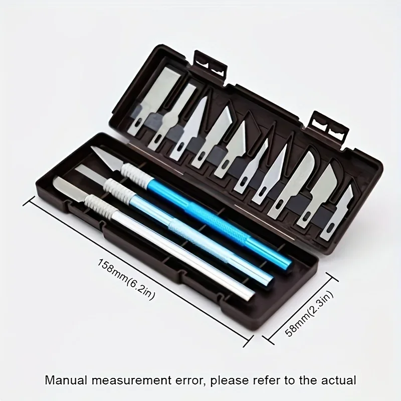 13 ultra durable aluminum alloy carving knives - sharp precision blades for Paper Cuttings, film applications and DIY crafts