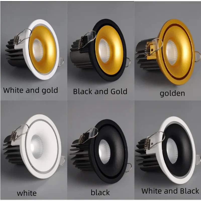 No main light series narrow side embedded led spotlights home living room bedroom lighting COB10cm anti-glare sky downlight