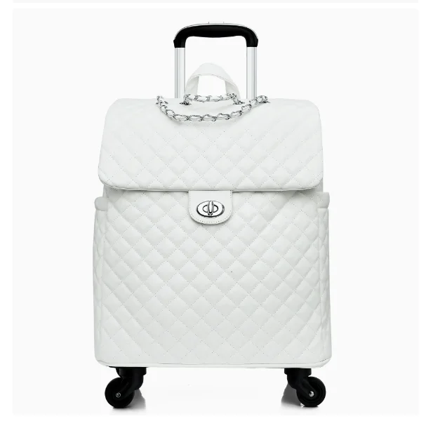 Women wheeled Boarding Suitcase Rolling luggage handbag Travel trolley bags PU leather Women Carry on hand luggage suitcase bag