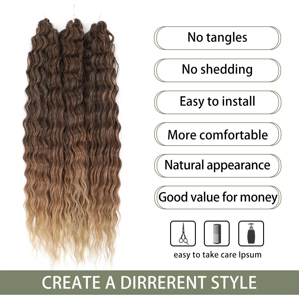 Häkelzöpfe Ombre Braun 24 Zoll: Cacheados Perfeitos, Sem Esforço — A Transformação que Você Merece!