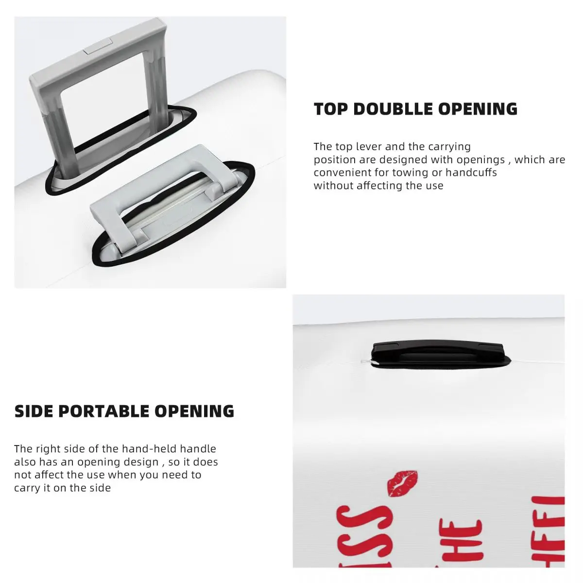 غطاء حماية لحقيبة السفر من Kiss The Chef، أغطية حماية مرنة لرحلات الأمتعة مقاس 18-32 بوصة